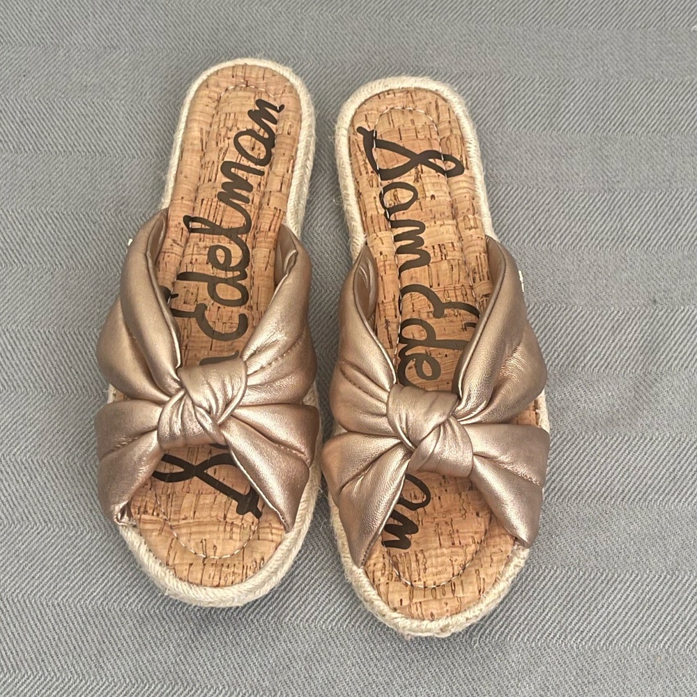 Sam Edelman Abbene rose gold espadrilles
